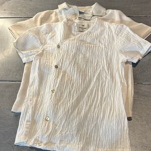 Melange Textured Cream Blouse